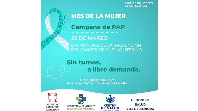 Desde este lunes 27 comienza en Larroque una campaña para la detección de cáncer de cuello uterino